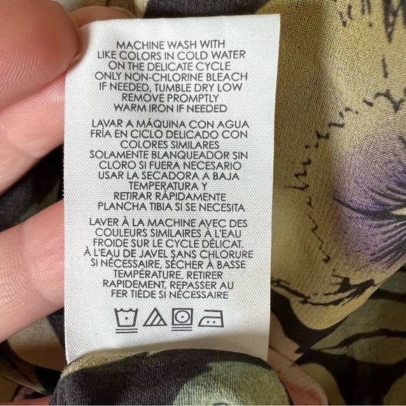 Cabi Osaka Nights Sleeveless Floral Chiffon Top Sz Large Ruffled Tropical #3265 - Picture 7 of 11